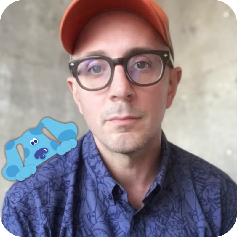 Steve Burns and Blue from "Blue's Clues"